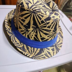 Stylish Blue and Navy Patterned Fedora